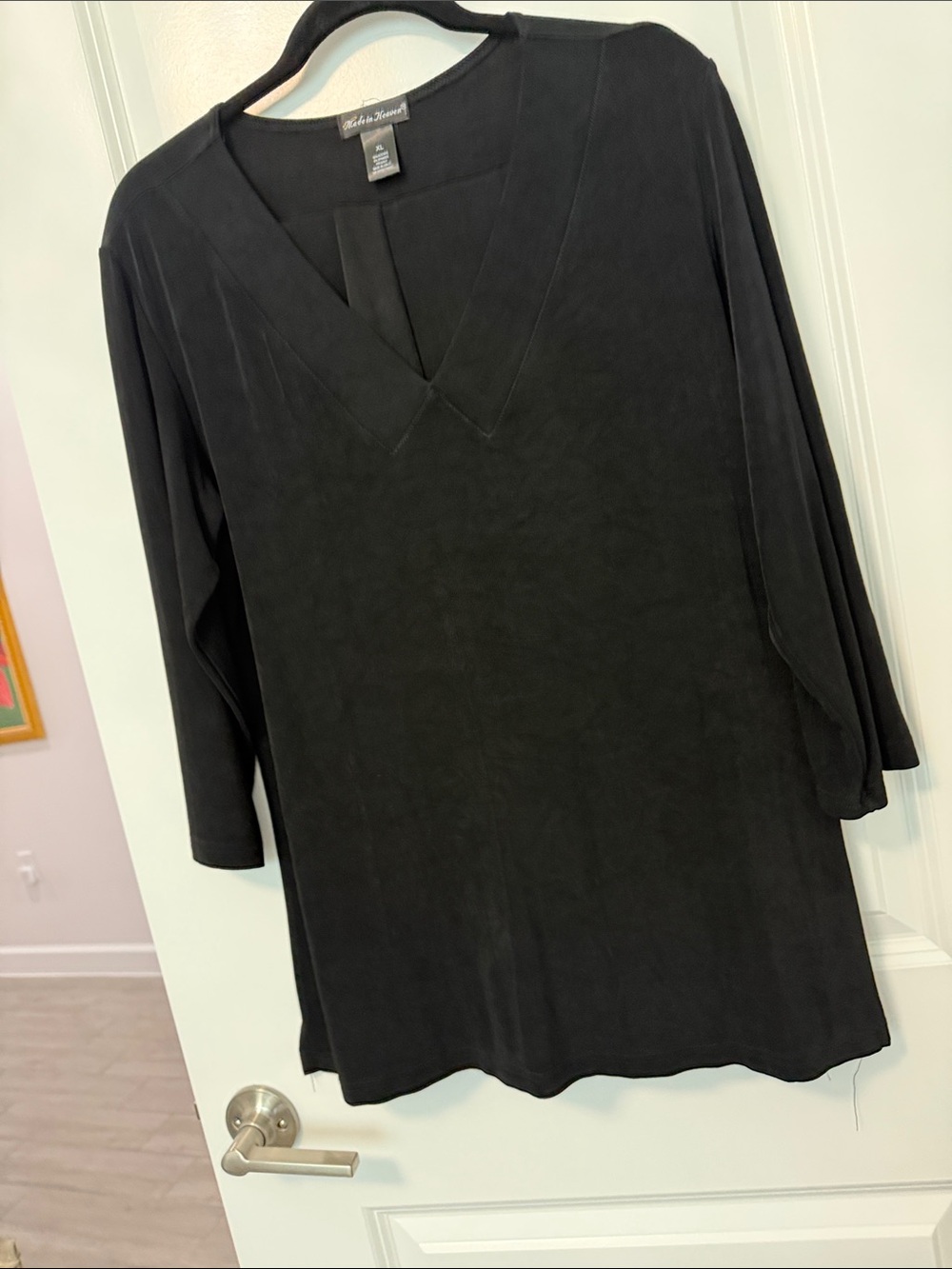 Made in Heaven Black V-Neck 3/4 Sleeve Tunic with Jus Orange Pants